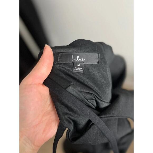 Lulus Black Sleeveless Deep V Mini Dress Elegant Cocktail Party Size M Women’s - Picture 3 of 8